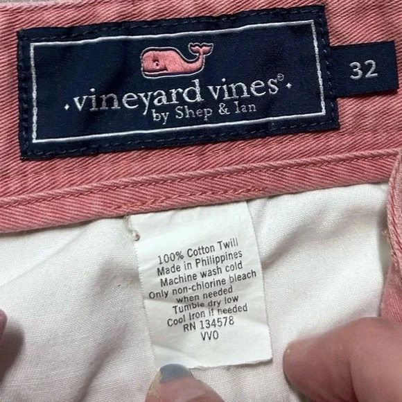 Men’s Vineyard Vines Salmon Pink Cotton Twill Club Short Size 32 - Picture 3 of 4